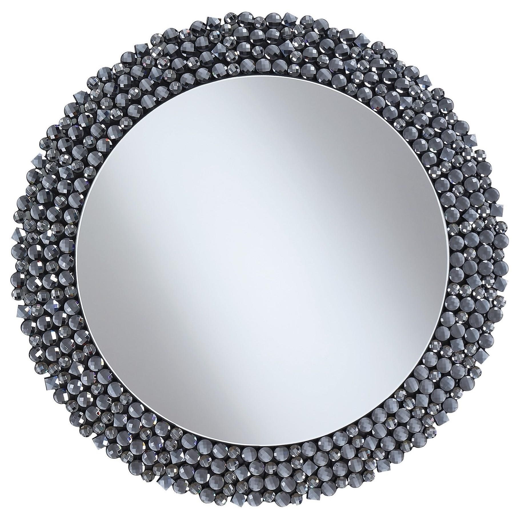 Coaster Accent Mirrors Round Contemporary Wall Mirror A1 Furniture & Mattress Wall Mirrors